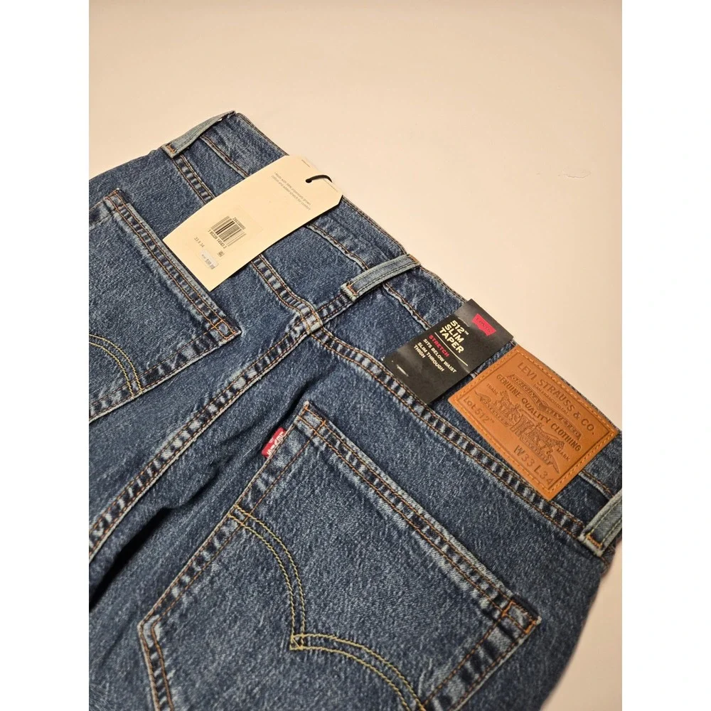 Levi's 512 Slim Taper Mens 33x34 Blue Denim Stretch Jeans 288330850 Premium